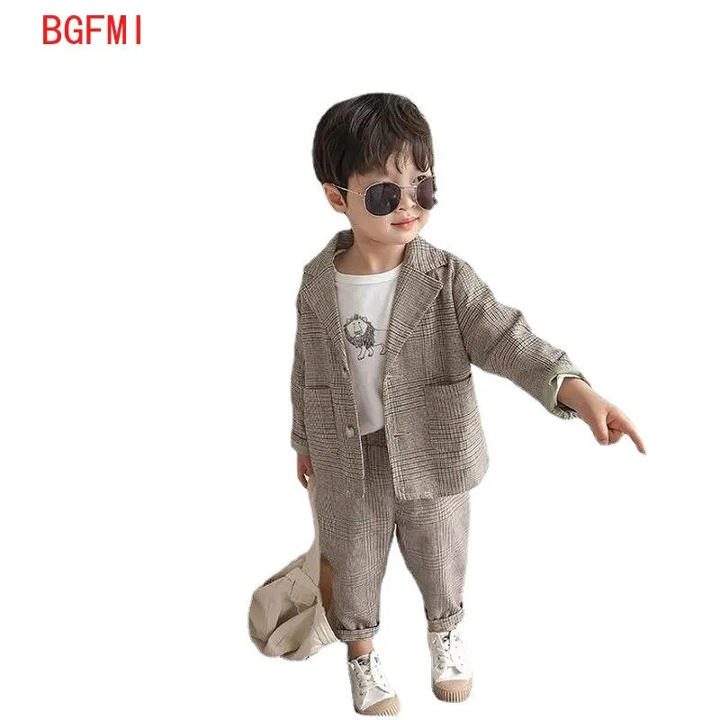 Kid Boys Spring and Autumn Suit Boys Baby suit Clothes 2023 new Children's Clothing Casual Tops + pants 2 piece set Formal wear