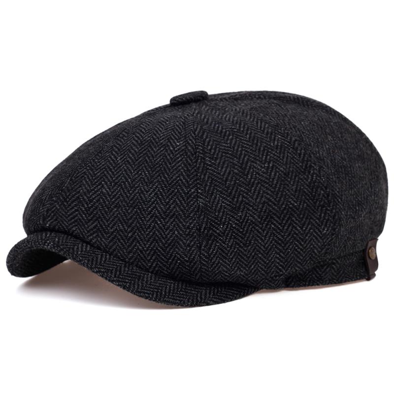 Fashion Wool Newsboy Caps New Men Herringbone Flat Caps Women Coffee British Gatsby Cap Autumn Winter Woolen beret Hat casquette