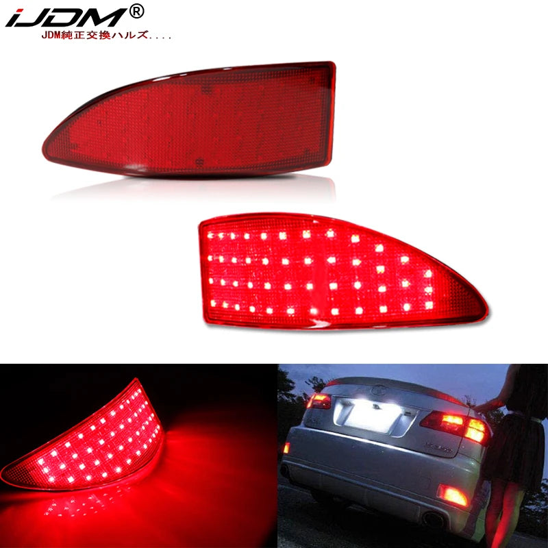 iJDM Car LED Tail Rear Bumper Reflector Lights For Lexus IS250 IS350 Function as Tail,Brake & Rear Fog Lamps,Turn Light 06-2013