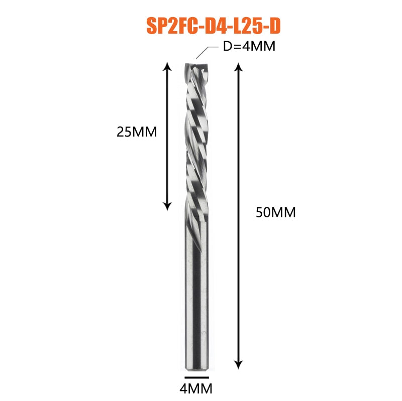 Compression milling cutter woodwork UP &amp; DOWN Cut Two Flutes Spiral Carbide Milling Tool CNC Router Wood End Mill Cutter Bits