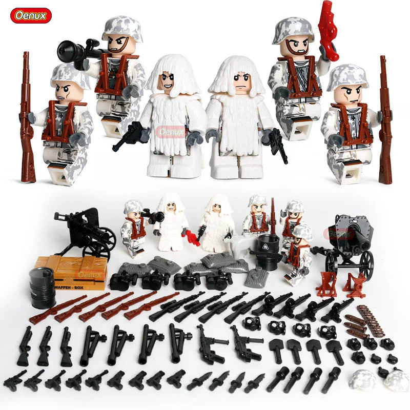 New WW2 Mini Soviet Russian Army Soldiers Figures Military Small Building Block The Battle Of Kursk Military Block Brick MOC Toy