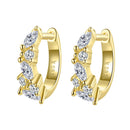 BAMOER 100% 925 Sterling Silver Dazzling CZ Crystal Circle Round Hoop Earrings for Women Sterling Silver Jewelry SCE351-1H