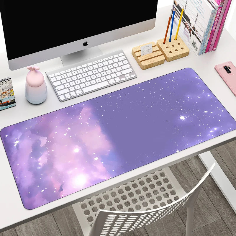 Purple Gaming Mousepad Cute Cloud Large Mouse Pad Gamer Keyboard Mouse Mats Carpet  Anti-Slip Laptop Computer Table Desk Mat