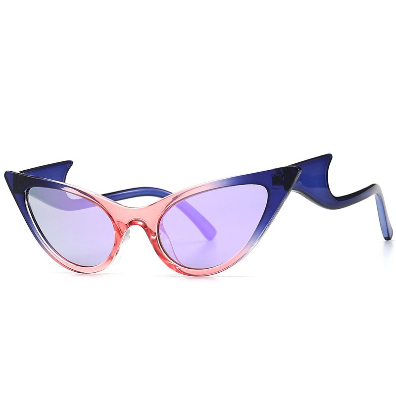 FashionOversized Cat Eye Sunglasses Women 2019 Luxury Brand Personality Wave Leg Sun Glasses Female Chic Trend Mirror Eyewear