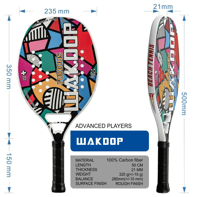 Kawasaki Wakdop Raquete Beach Tennis Racket Professional Racquete Beach Tenis Rackets Beach Raquette With Cover