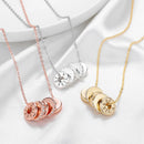 Personalized Engraved Family Name Crystal Beads Pendant Necklace Custom Name Necklaces Jewelry For Women Valentines Day Gifts