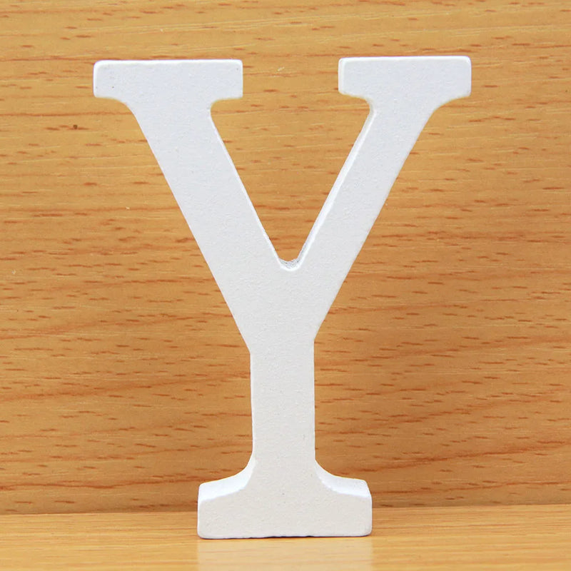 8 CM Letras Decorativas Grandes White Wooden Letters Home Decor Wedding Decoration DIY Personalised Name Design Free Standing