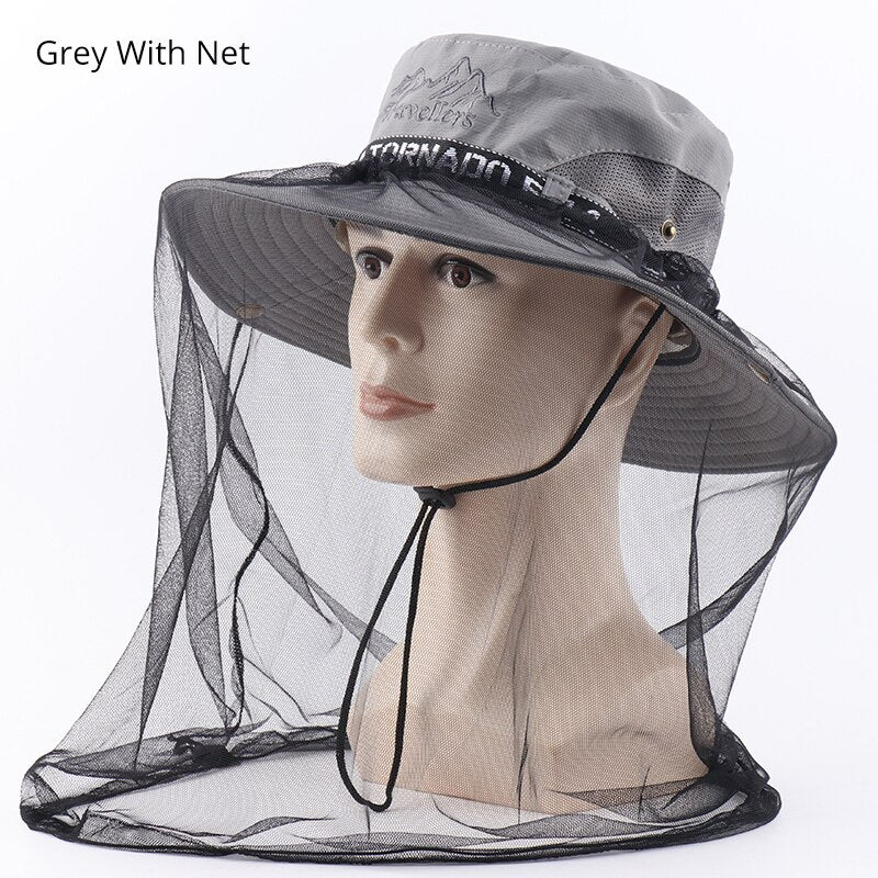 UPF 50+ Sun Hat Bucket Autumn Men Women Fishing Boonie Hat Sun UV Protection Long Large Wide Brim Mesh Hiking Outdoor Beach Cap