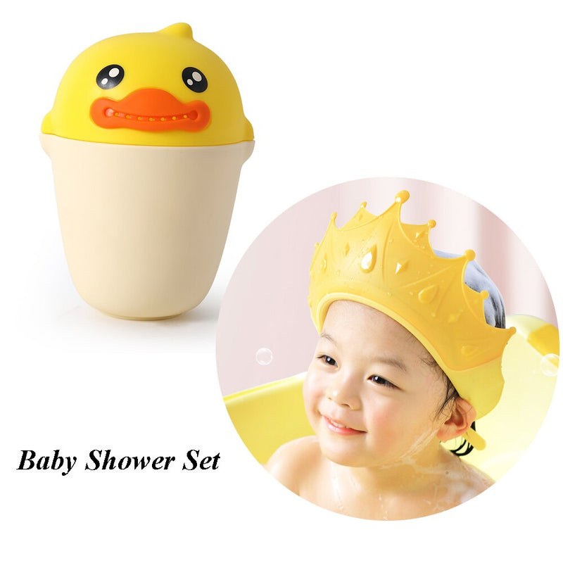 Children Shampoo Cap Baby Soft Cartoon Bath Visor Hat Adjustable Baby Shower Protect Eye Water-proof Hair Shield Cap for Infant