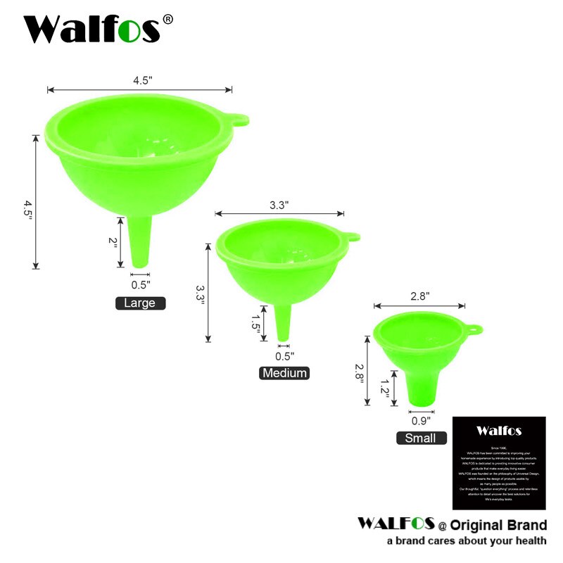 WALFOS Multifunctional Grade Silicone Funnel Wide Mouth Funnel For Oil Liquid Wine Canning Cooking Kitchen Accessiores Tool