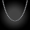 Hot Simple Generous Chic Clavicle 3mm Bead Chain Necklace 925 Sterling Silver Beads Necklaces For Women Gift