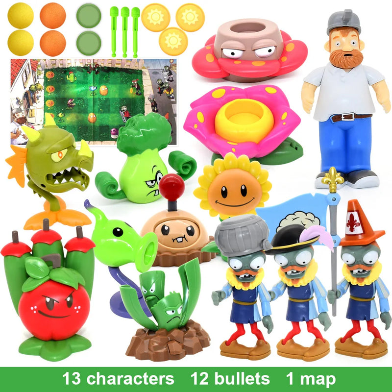 PLANTS VS ZOMBIES 2 PVZ Toys Complete Set Of Boys Anime Figure Combat gyro Children's Dolls Kids Birthday Toy Gifts