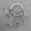 Mechanical Keychain Dad Father Initial Keychain Father's Day Gift Letter A-Z Truck Keychain Truck Key Ring Car Truck Lover Gift