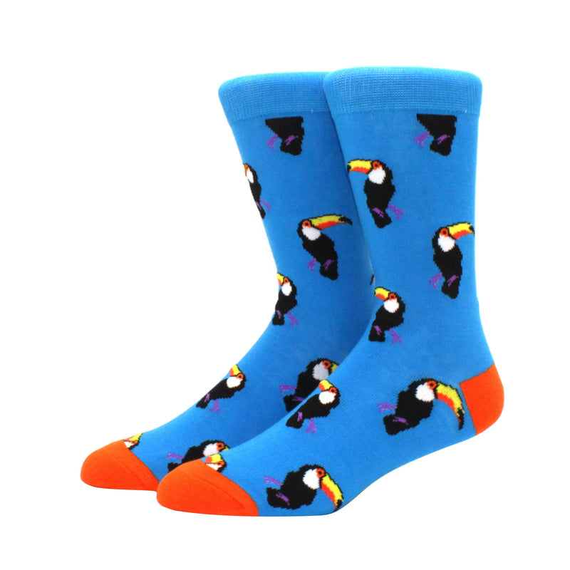 2024 New Hiphop Cotton Men Socks Harajuku Happy Funny animal Flamingo penguin chili Dress Socks for Male Wedding Christmas Gift