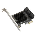 SATA PCIe Adapter 4 Ports /6 Port SATA III to PCI Express 3.0 X1 Controller Expansion Card compatible with PCI-E X4/X8/X16 6Gbps