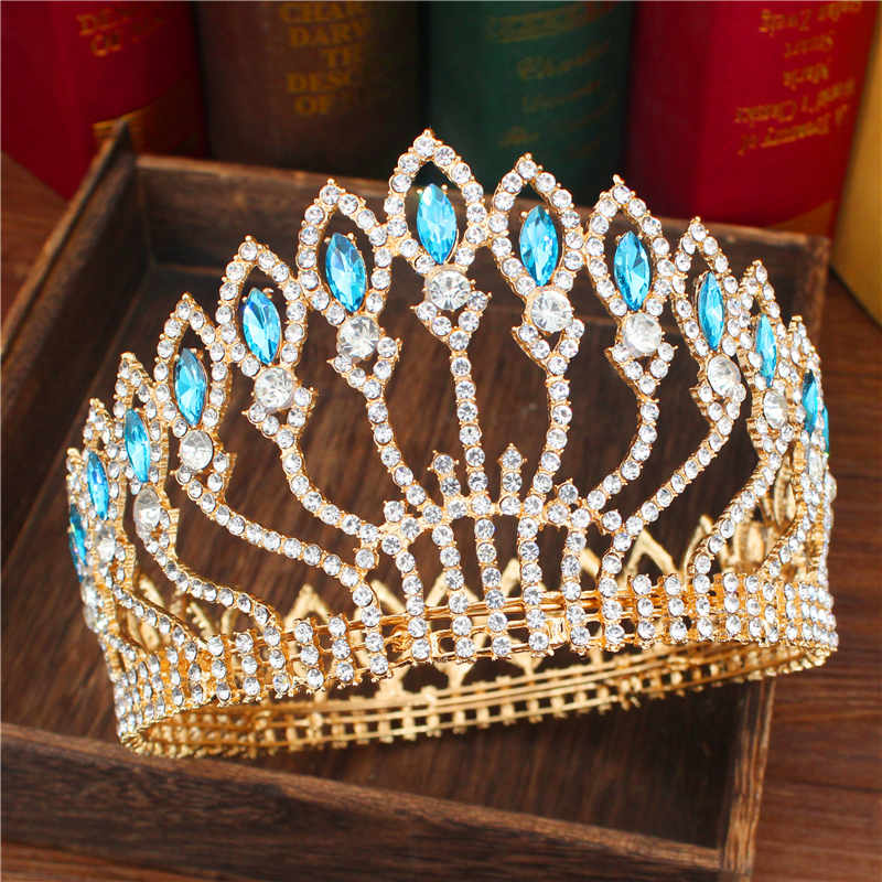 Crystal Queen Wedding Tiara Crown Bridal Pageant Hair Ornaments Baroque Diadem Headpiece Women Bride Head Jewelry Accessories