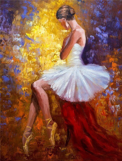 RUOPOTY Frame Ballet Dancer Figure DIY Painting By Numbers For Adults Diy Artcraft Oil Paints By Numbers Framed Drawing Artwork