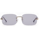 Peekaboo gold square frame sunglasses rimless men metal grey green retro sun glasses for women frameless uv400 light color