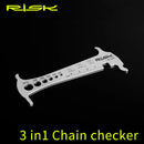RISK Bicycle Chain Checker 3 in 1 Stainless Steel Bike Chain Hook / Loss Indicator / Bolt Measurement Ruler Cycling Parts