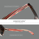 Genuine KINGSEVEN New Fashion Trend Design Women Sunglasses Men Gradient Multi Color Natural Wood Mirror Lens Sun Glasses Oculos