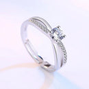 925 Sterling Silver Wedding Ring For Women Cross Zirconia Luxury Opening Ring anel de prata Valentine's Day Present S-R131