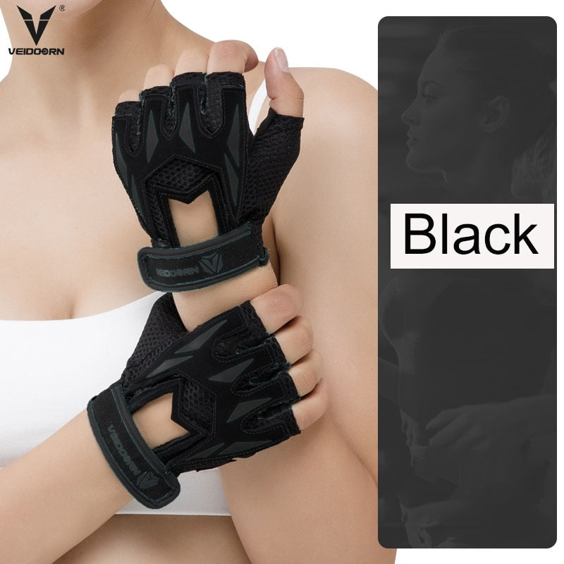 Veidoorn Professional Weight Lifting Gym Gloves Breathable Exercise Training Sport Gloves Fitness Cycling Workout Women Men Gril