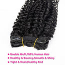 Tinashe Beauty  Kinky Curly Clip In Human Hair Extensions For Black Women Brazilian 4C Kinky weave Clipins Natural Black 8 pcs
