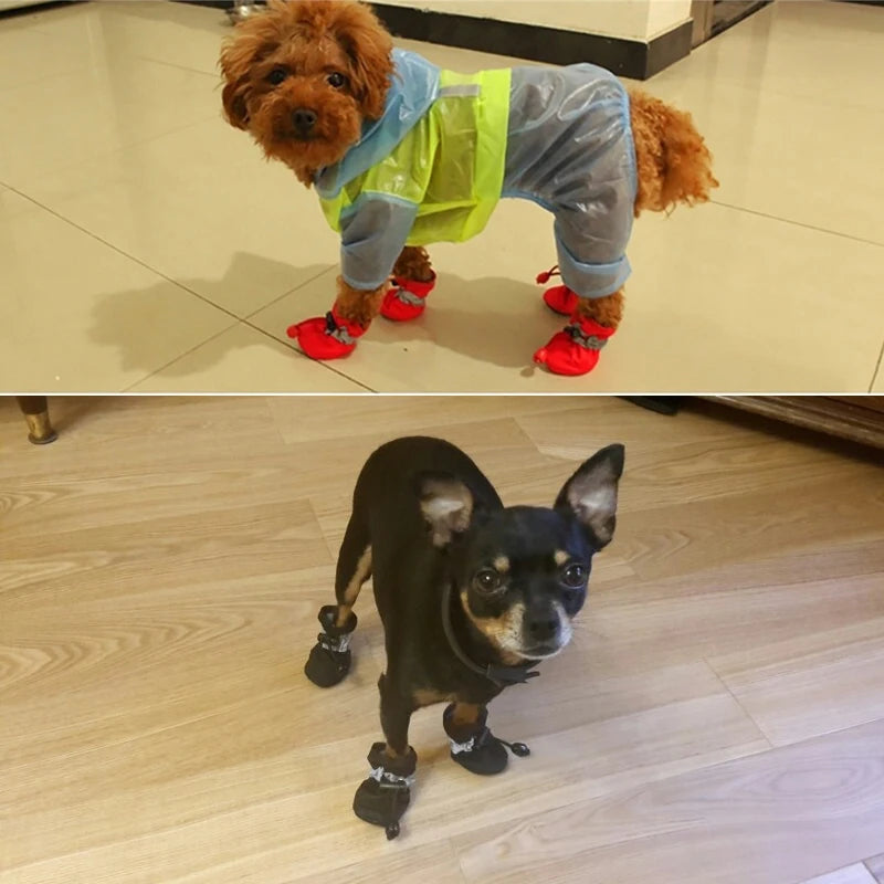 Pet Dog Shoes Waterproof Antiskid Puppy Shoes Chihuahua Walking Boots Winter Warm Corduroy Puppy Cat Socks Pet Paw Accessories