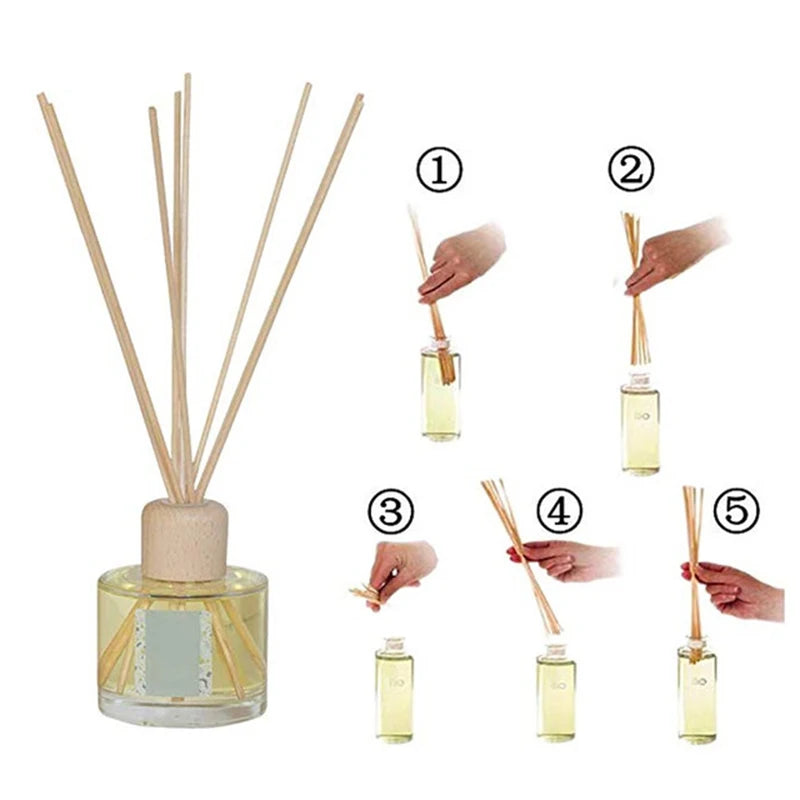 10Pcs 25cm Fragrance Oil Extension Bathroom Diffuser Aromatherapy Party Replacement for Perfume Rods Rattan Stick Natural Reed