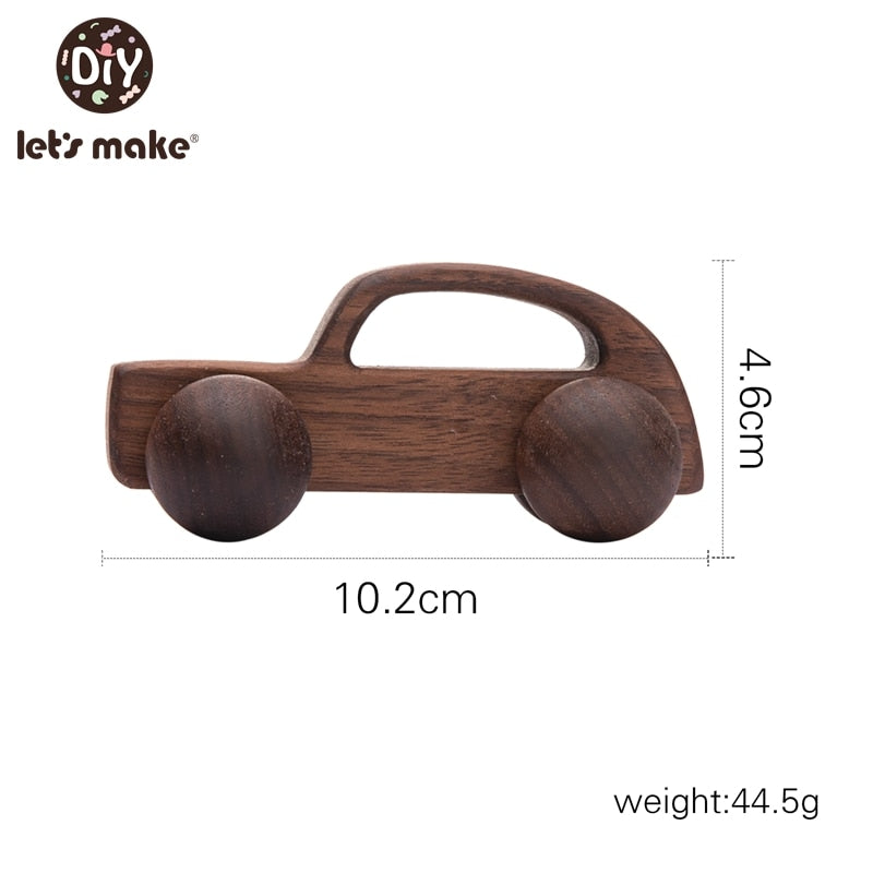 Let's Make Wooden Baby Toys 0 12 Month 1PC Toys For Babies Beech Car Hedgehog Elephant Educational Infants Developmental Newborn