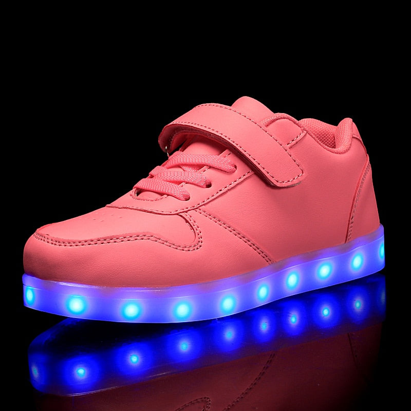 Size 25-37 Children Led Shoes Glowing Sneakers Kid Krasovki with Backlight USB Light Up Shoes Luminous Sneakers for Boys Girls