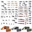 Military Weapon Box SWAT Gun Sandbag Armor Cannon Guns Toy Suit Figures Building Blocks Toys for Children WW2 Weapons Kids Gifts