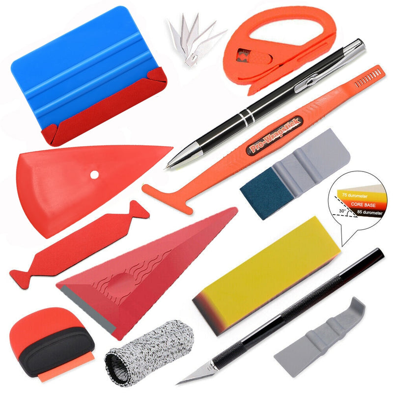 FOSHIO Vinyl Film Car Accessories Wrap Tools Kit Carbon Sticker Installing Rubber Scraper Window Tinting Magnet Squeegee Knife