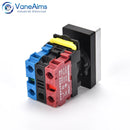 Double Push 22mm Double button Two-position reset button switch with LED Egg push 12V24V220V AC ON/OFF START STOP 1 NO 1NC LA36M