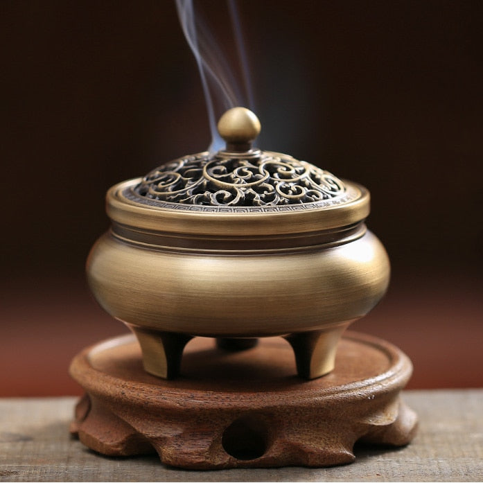 Indoor copper incense burner Aromatherapy Natural Aroma incense coil Fragrance censer holder room home decoration