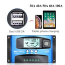 MPPT Solar Charge Controller 12V/24V 30/40/50/60/100A  Dual USB LCD Display Auto Solar Cell Panel Charger Regulator Charge
