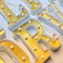 Golden Letter Alphabet LED Lights Luminous Number Lamp Battery Night Light for Home Wedding Birthday Christmas Party Decoration