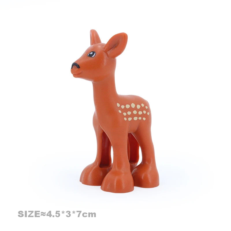 Big Building Blocks Animal Locking Giraffe Deer Chicken Elephant Compatible Sets Bricks Home Educational Toys For Children Gift