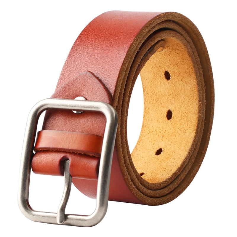 Vintage 100% Genuine leather Belt for Men High Quality Natural Cow Leather Men&