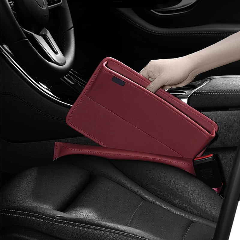 Leather Car Seat Gap Slot Storage Box Case Drop Stop Plug Filler Crevice Phone Holder Front Between Seat Organizer Accessories
