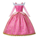 Disney Girls Sleeping Beauty Aurora Princess Halloween Cosplay Dress Off Shoulder Kids Gift Fancy Party Princess Clothing