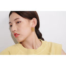 Yhpup Statement Tassel Bead Fireworks Stud Earrings Gold Stainless Steel Waterproof Fashion Jewelry 18 K Plated Metal Women