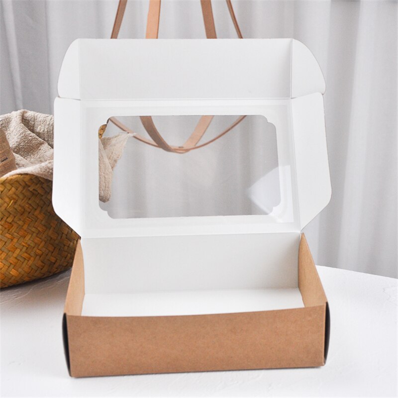 StoBag 10pcs Sweets Kraft Box Paper Bag Biscuit Cookie Gift Cupcake Box Candy Bag Event & Party Cake Decorating Baking Supplies