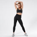 NORMOV Seamless Yoga Set For Women 2/3 PCS Gym Set Fitness Sport Set Women Workout Leggings Push Up Bra Long Sleeve Shirts