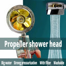 360 Degrees Rotating Rainfall With Small Fan Hand-held Shower Head High Pressure Spray Nozzle Water Saving Bathroom Accessories