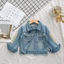 Teens Girls Jacket Coat Long Sleeve Denim Outwear for Kids Children Spring Autumn Cartoon Print Jackets Tops Clothes