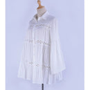 2021 New Bikini Cover Up Women Sexy Hollow Out Beach Shirt White Lace Tunic Swimsuit Swimwear Cover-Up Summer Beach Wear Sarongs