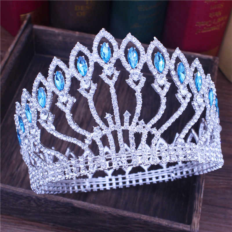 Crystal Queen Wedding Tiara Crown Bridal Pageant Hair Ornaments Baroque Diadem Headpiece Women Bride Head Jewelry Accessories