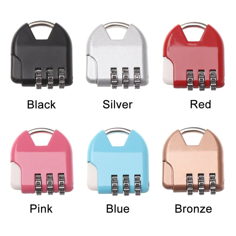 New 1Pc Travel padlock Anti-theft Backpack Small Padlock Resettable 3 Digit Combination Suitcase Password Code Lock Padlock