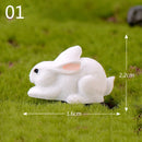 Easter Bunny Decoration Mini Resin Rabbit Craft Miniature Figurine Landscape Model Home Desktop Decor Fairy Garden Decoration